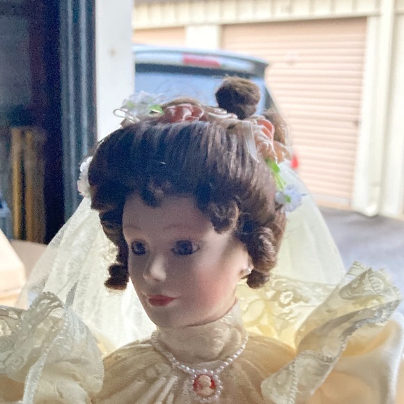 Victorian Early Century Wedding Porcelain Doll - Picture 2 of 6
